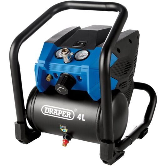 Draper D20 20V Cordless 4L Portable Air Compressor (Bare Tool, Model 08093)