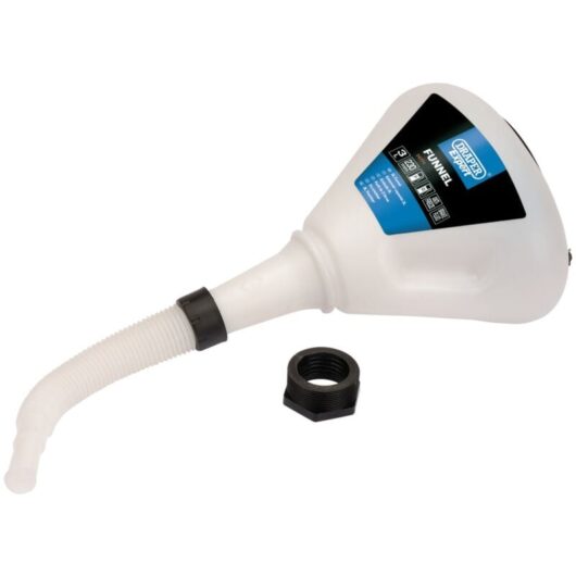 Draper Expert 230mm (9-inch) Heavy-Duty Polypropylene Funnel with 3-Liter Capacity