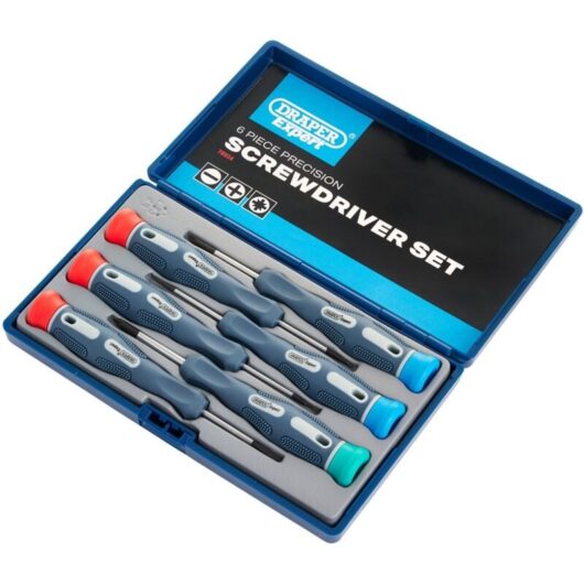 Draper Expert 6-Piece Soft Grip Precision Screwdriver Set with Ergonomic Handles (Model 78924)