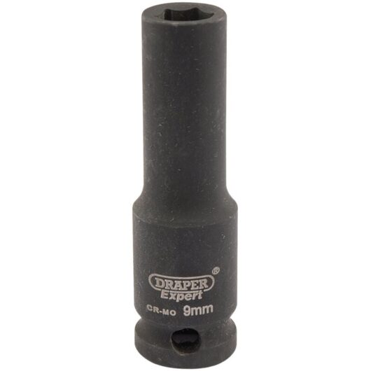Draper Expert 9mm 3/8-Inch Drive Hi-Torq® Metric Deep Impact Socket (Model 06882) - 6-Point, Heavy-Duty, Deep Socket for High-Torque Applications