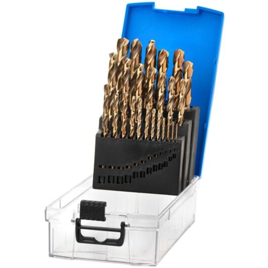 Draper Expert Cobalt Drill Bit Set (25 Pieces, HSSE M35) - Heavy-Duty High-Speed Steel Drilling Tool Kit