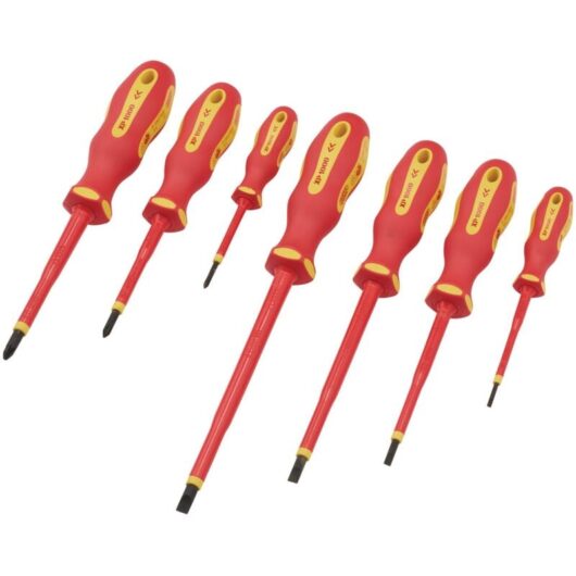 Draper Expert XP1000 7-Piece VDE Screwdriver Set with Ergonomic Handles in Storage Box