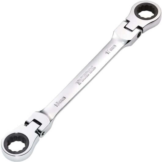 Draper HI-TORQ® 16x17mm Metric Flexible Head Double Ring Ratchet Spanner Model 27756