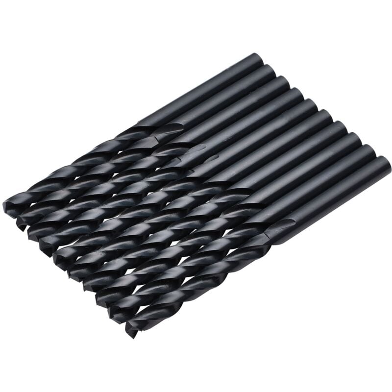 Draper HSS Drill Bit Set - 6.0mm, 10-Pack, Black High-Speed Steel Drill Bits for Metal and Woodworking