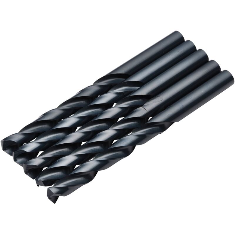 Draper HSS Drill Bit Set - 9.0mm, 5-Pack, Black High-Speed Steel Drill Bits for Metal and Wood Drilling