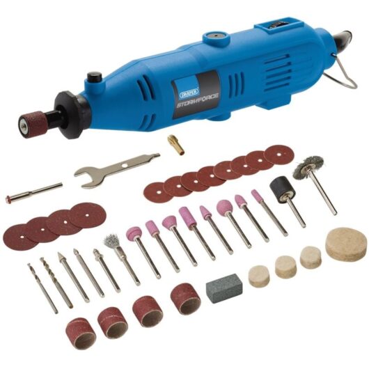 Draper - Multi Tool Rotary Kit Mini Drill Engraver 135W 40pc Accessories 98521