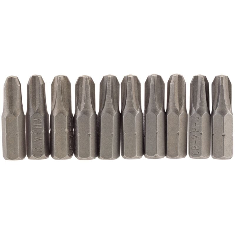 Draper No.3 1/4 Hex. Cross Slot Insert Bit 25mm Long x 10 (64087)