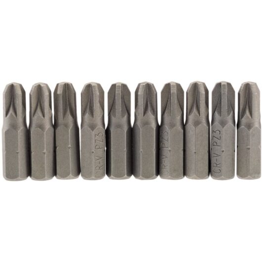 Draper No.3 1/4 Hex. pz Type Insert Bit 25mm Long x 10 (64057)