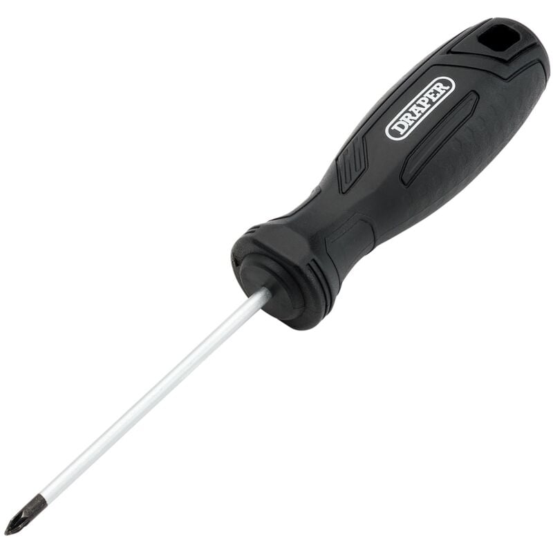 Draper PZ0X75MM Pozidriv Screwdriver with Hard Grip Handle - Precision Phillips Screwdriver for Durable and Comfortable Use