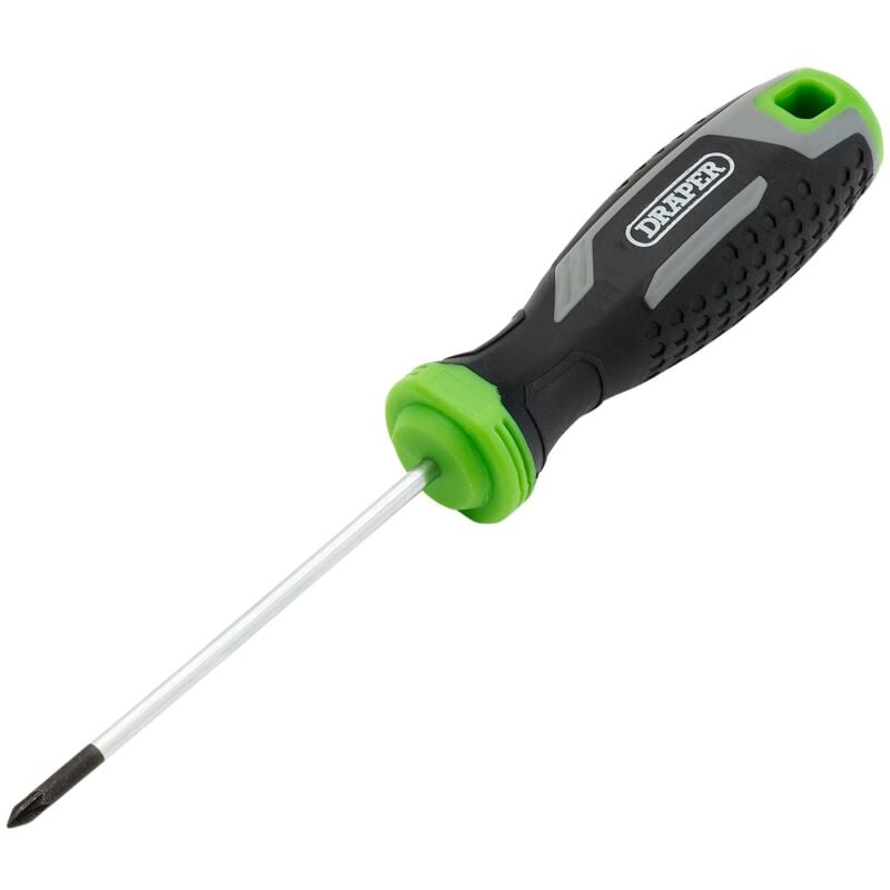 Draper PZ0X75MM Pozidriv Soft Grip Screwdriver - Precision Phillips Screwdriver for DIY and Professional Use