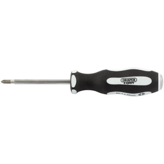 Draper - Pound Thru' Cross Slot No:1 x 75mm Soft Grip Screwdriver (35210)