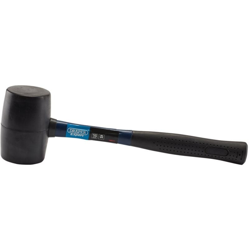 Draper Rubber Mallet with Fibreglass Shaft - 16 oz (450g) Heavy-Duty Hammer for Carpentry and Construction