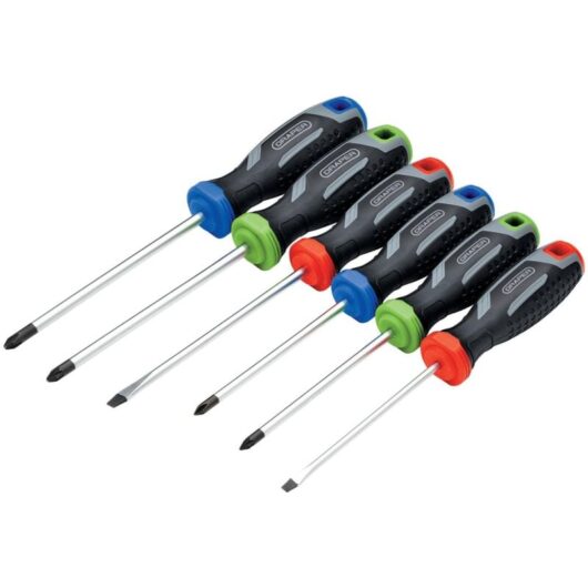 Draper SET 3 - 6-Piece Soft Grip Screwdriver Set (Regular Size)