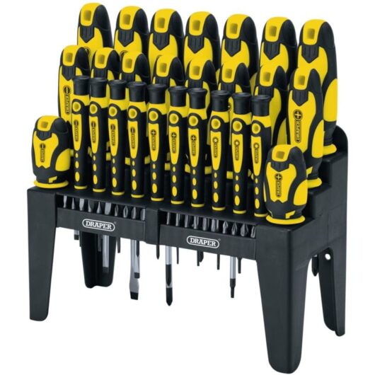 Draper - Soft Grip Screwdriver and Bit Set, Yellow (47 Piece) (16824)