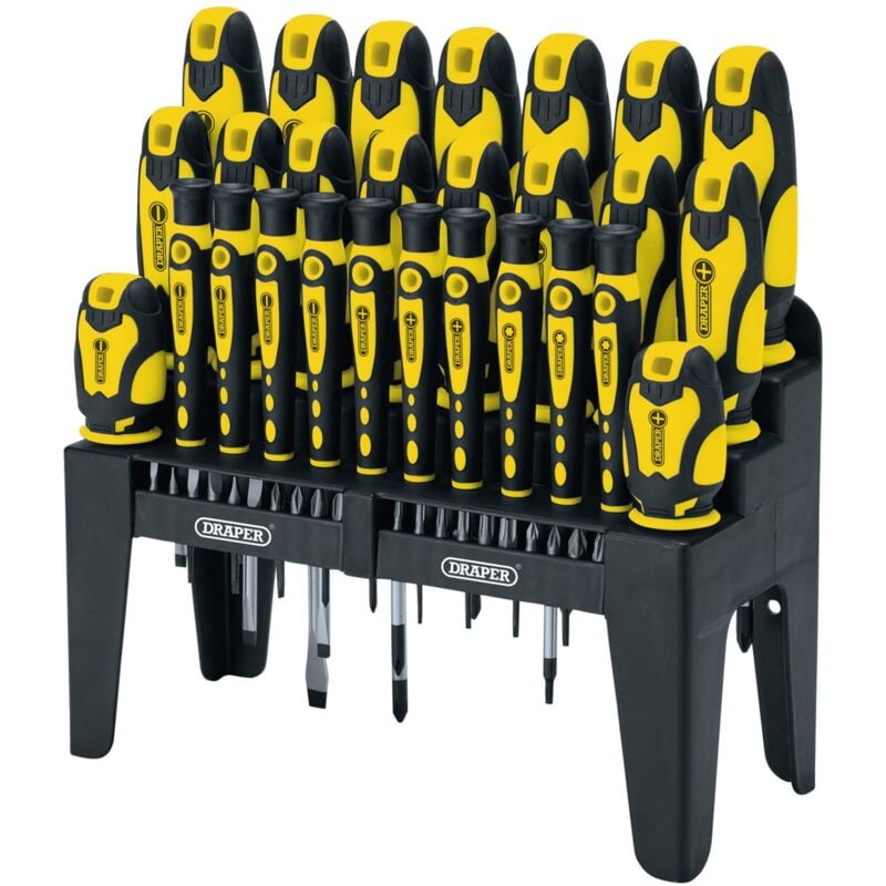 Draper - Soft Grip Screwdriver and Bit Set, Yellow (47 Piece) (16824)