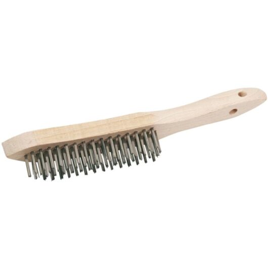 Draper - Stainless Steel 4 Row Wire Scratch Brush (310mm) (50931)