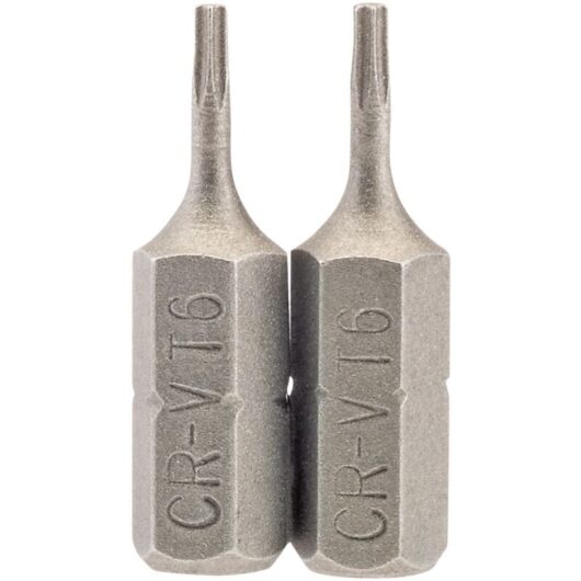Draper - T6 1/4 Hex. TX-STAR&174 Insert Bit 25mm Long x 2 (66338)