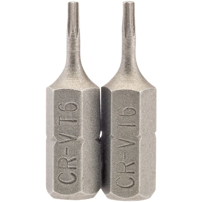 Draper - T6 1/4 Hex. TX-STAR&174 Insert Bit 25mm Long x 2 (66338)