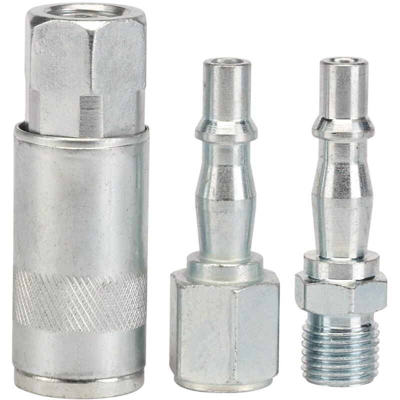 Draper Tools - Draper 1/4 bsp Air Line Coupling Set (3 Piece) (81295)