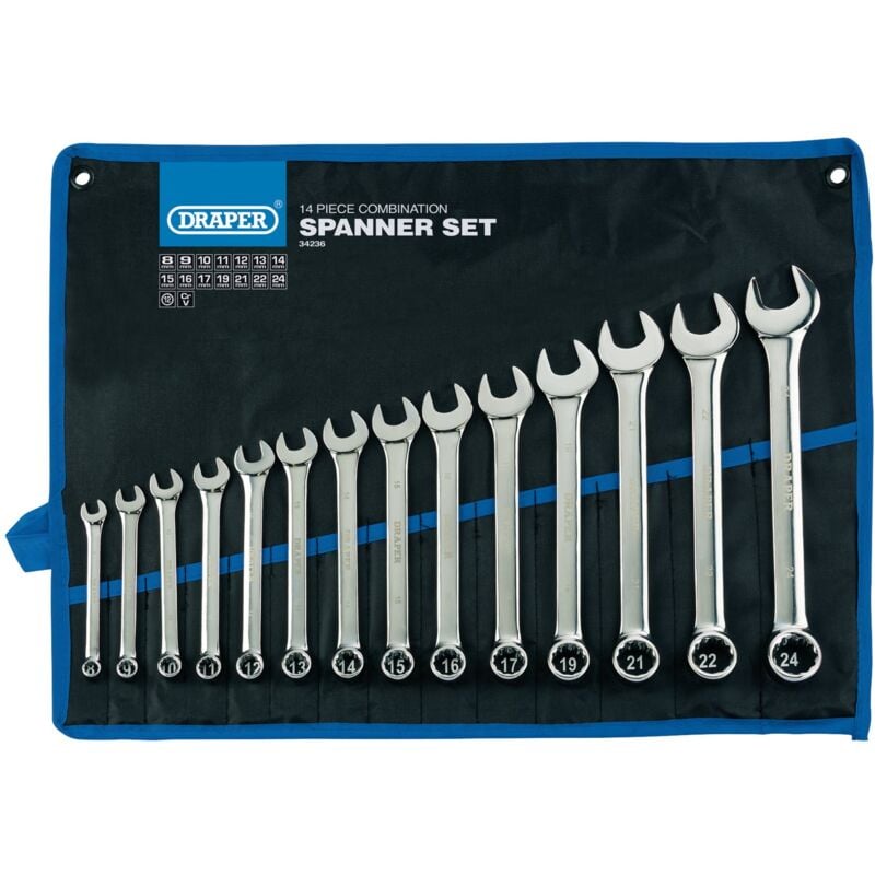Draper Tools - Draper Metric Combination Spanner Set (14 Piece) (34236)