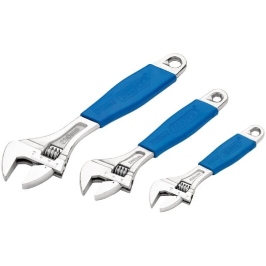 Draper Tools - Draper Soft Grip Crescent-Type Adjustable Wrench Set (3 Piece) (88598)