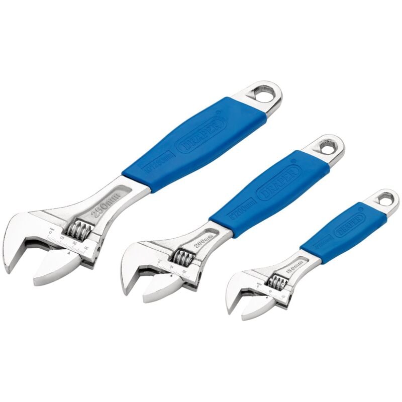 Draper Tools - Draper Soft Grip Crescent-Type Adjustable Wrench Set (3 Piece) (88598)