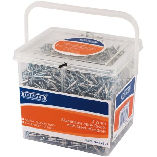 Draper - Tub of 2000 (Approx) 3.2mm Diameter Blind Rivets (37657)