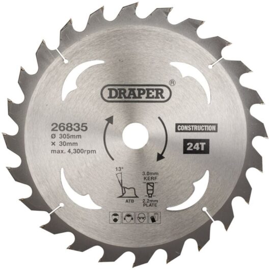 Draper - tct Construction Circular Saw Blade, 305 x 30mm, 24T (26835)