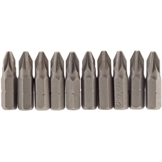 No.2 1/4 Hex. pz Type Insert Bit 25mm Long x 10 (64048) - Draper