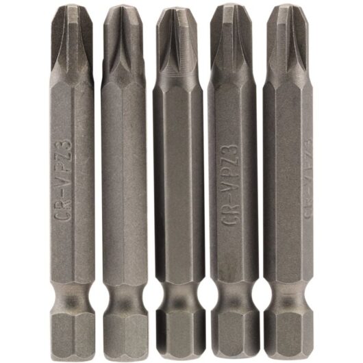 No.3 1/4 Hex. pz Type Insert Bit 50mm Long x 5 (64286) - Draper