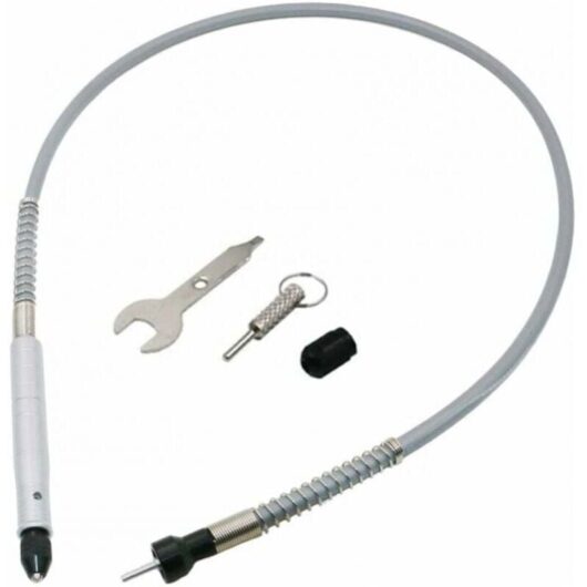 1/8' (3.175 mm) flexible shaft adapter, flexible chuck extension, small electric grinder accessory, silver YMYNY