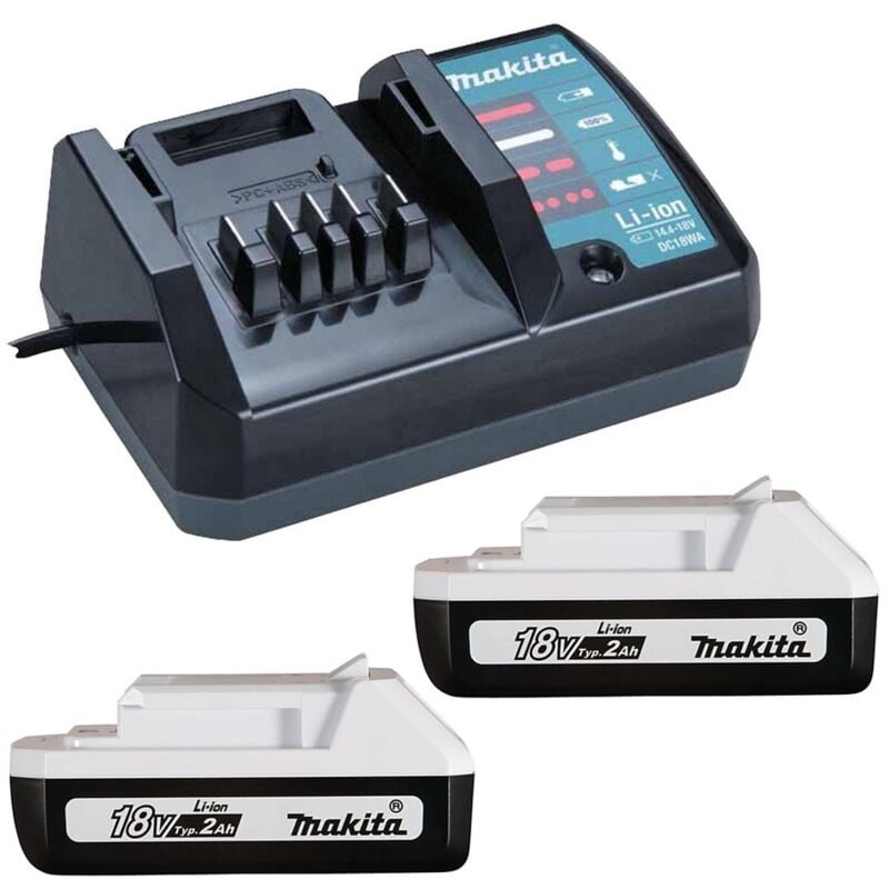 2 X Makita BL1820G 18v G-Series 2.0ah Lithium Ion Battery + DC18WA Charger