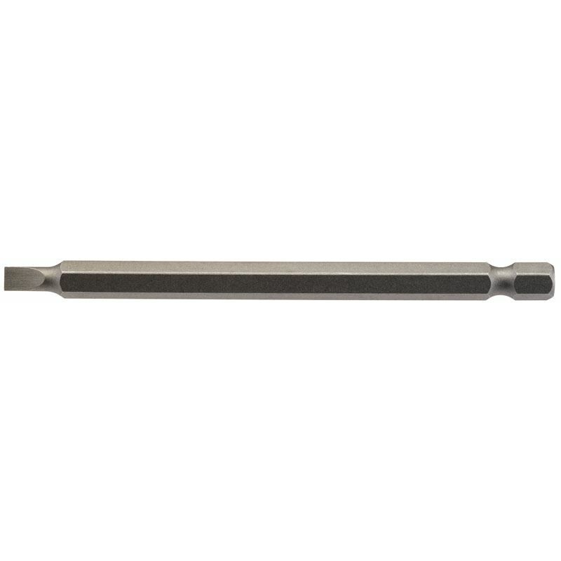4.5mm 1/4 Hex. Plain Slot Insert Bit 100mm Long x 1 (64344) - Draper