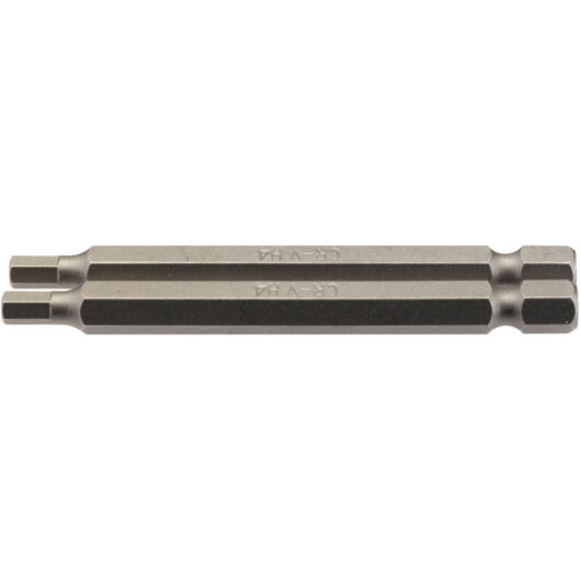 4mm 1/4 Hex. Hexagonal Insert Bit 75mm Long x 2 (64321) - Draper