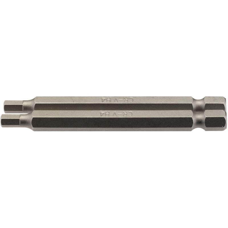4mm 1/4 Hex. Hexagonal Insert Bit 75mm Long x 2 (64321) - Draper