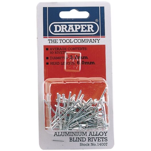 50 x 3.2mm x 5.2mm Blind Rivets (14007) - Draper