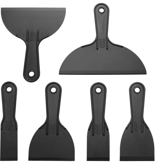 6 Pcs Putty Knife DIY Spatula, Plastic Spatula Stainless Steel Spatulas, Putty Spatula, Putty Spatula - 38/50/76/102/152/203mm
