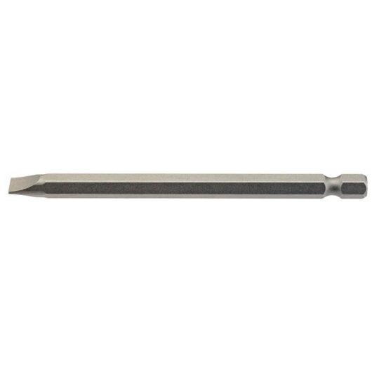6.5mm 1/4 Hex. Plain Slot Insert Bit 100mm Long x 1 (64351) - Draper