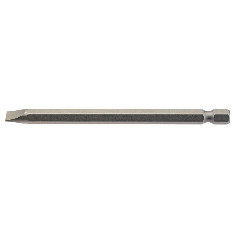 6.5mm 1/4 Hex. Plain Slot Insert Bit 100mm Long x 1 (64351) - Draper
