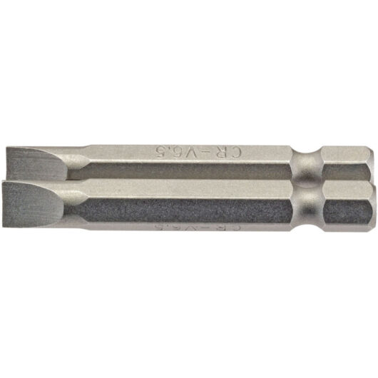 6.5mm 1/4 Hex. Plain Slot Insert Bit 50mm Long x 2 (64103) - Draper