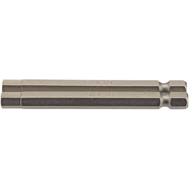 6mm 1/4 Hex. Hexagonal Insert Bit 75mm Long x 2 (64340) - Draper