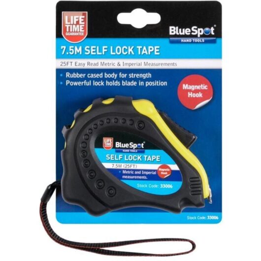 7.5m Self-Lock Tape Measure - Blue Spot Tools