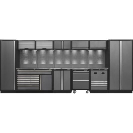 APMSSTACK16SS Superline PRO® Storage System with Stainless Steel Worktop 4.92m - Sealey