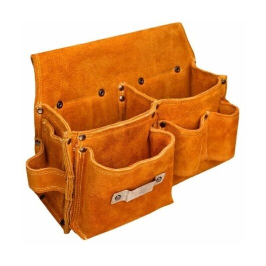 Aiperq - Carpenter Waist Bag - Leather Tool Belt Pouch with Hammer Holder