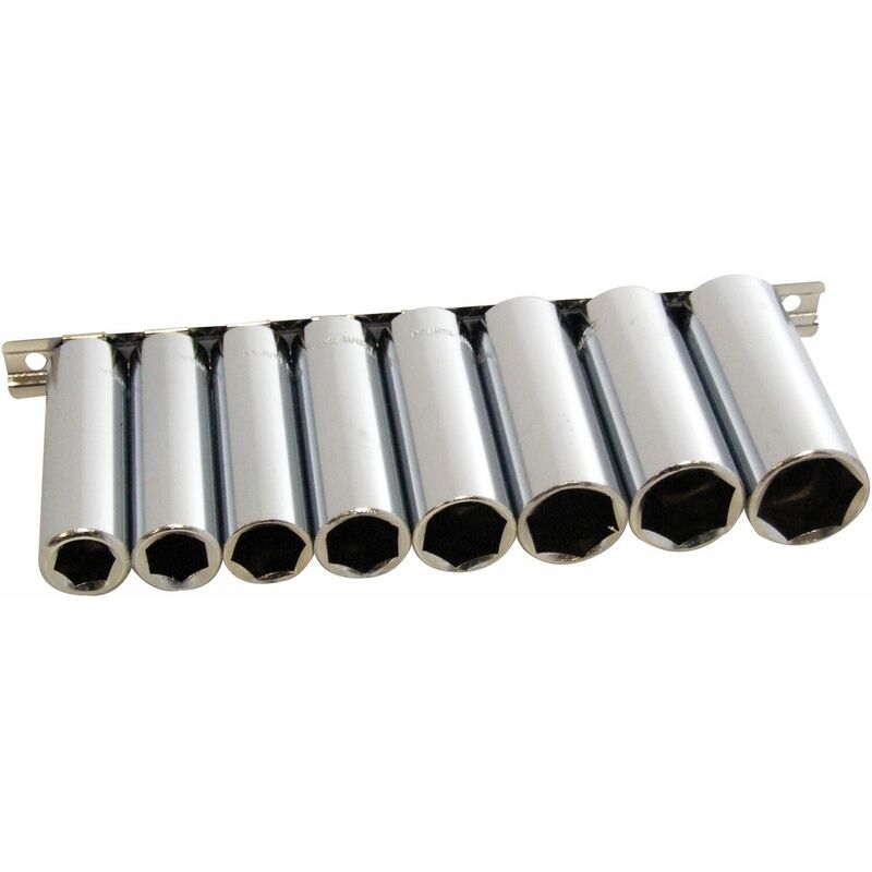 Am-tech - 9PC 1/2 drive deep socket set metric long reach 13-24MM rail warranty I6600