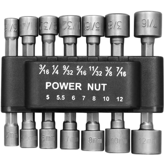 Aougo - Accessories for screwdrivers Set of 14 sockets 5-13 mm - 1/4' hexagonal adapter socket - For cordless drill or screwdriver