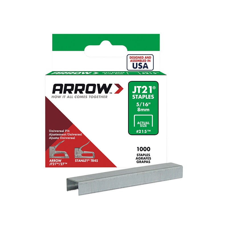 Arrow 215 Staples 5/16' - 8MM - (Box of 1000)