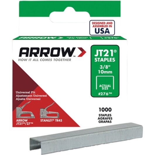 Arrow A276 JT21 T27 Staples 10mm (3/8in) (Box 1000) ARRJT2138S