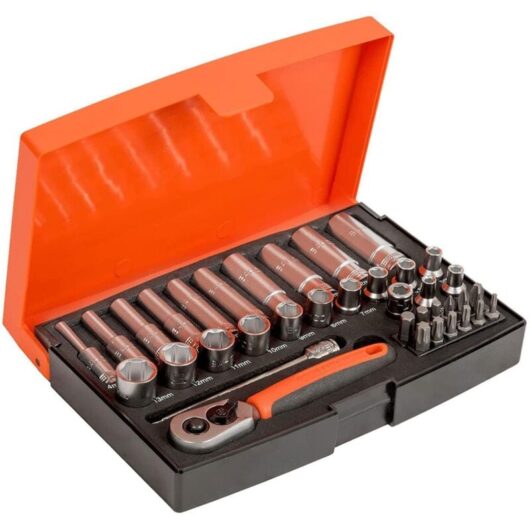 Bahco - SL25L 25pc 1/4" Square Drive Socket and Deep Socket Set
