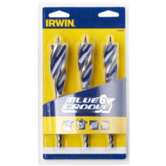 Blue Groove 6X Wood Drill Bit Set 3 Piece 20-25mm